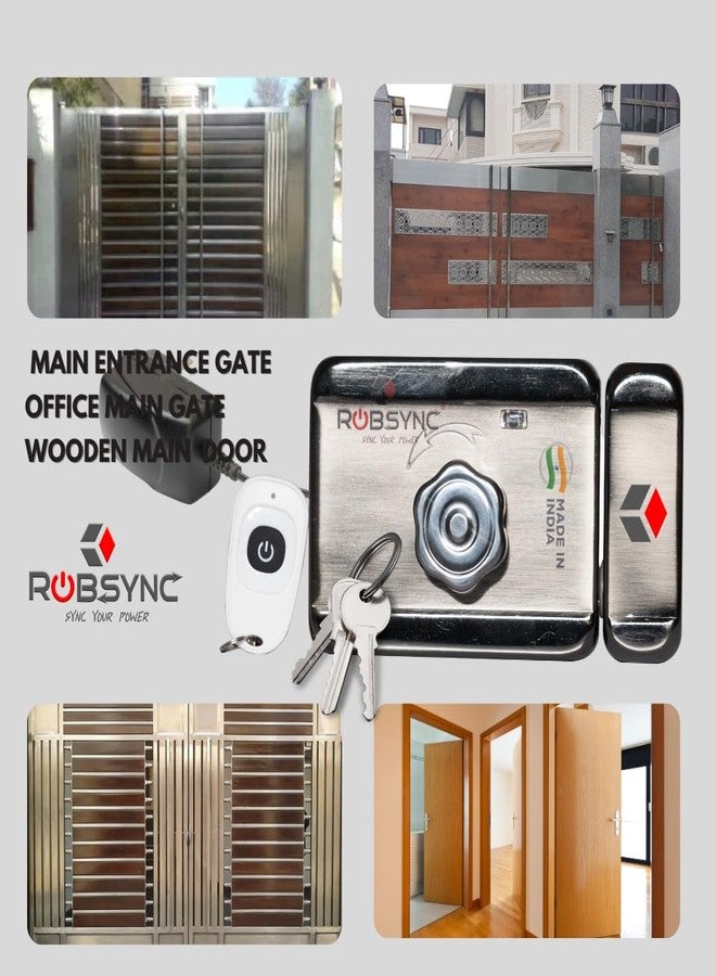 Robsync Sync Safe Metal Electronic Door Lock with Built-in WiFi Controller Main Gate Lock Sturdy Lock 4-Digit PIN Secured Fits SS Steel MS Aluminum and Wooden Gates Mobile App Based (Main Gate Lock) - Image 3